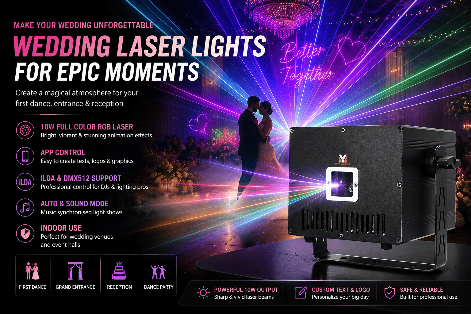 Wedding Laser Lights for a Dance Floor That Feels Unforgettable
