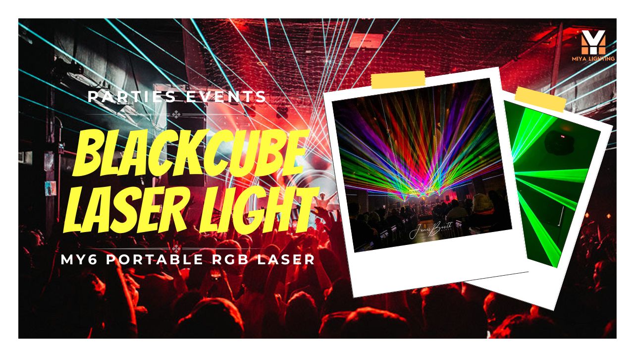 MIYA BlackCube RGB Laser Light Projector: Portable Laser Shows for Parties, Events, and Creative Displays