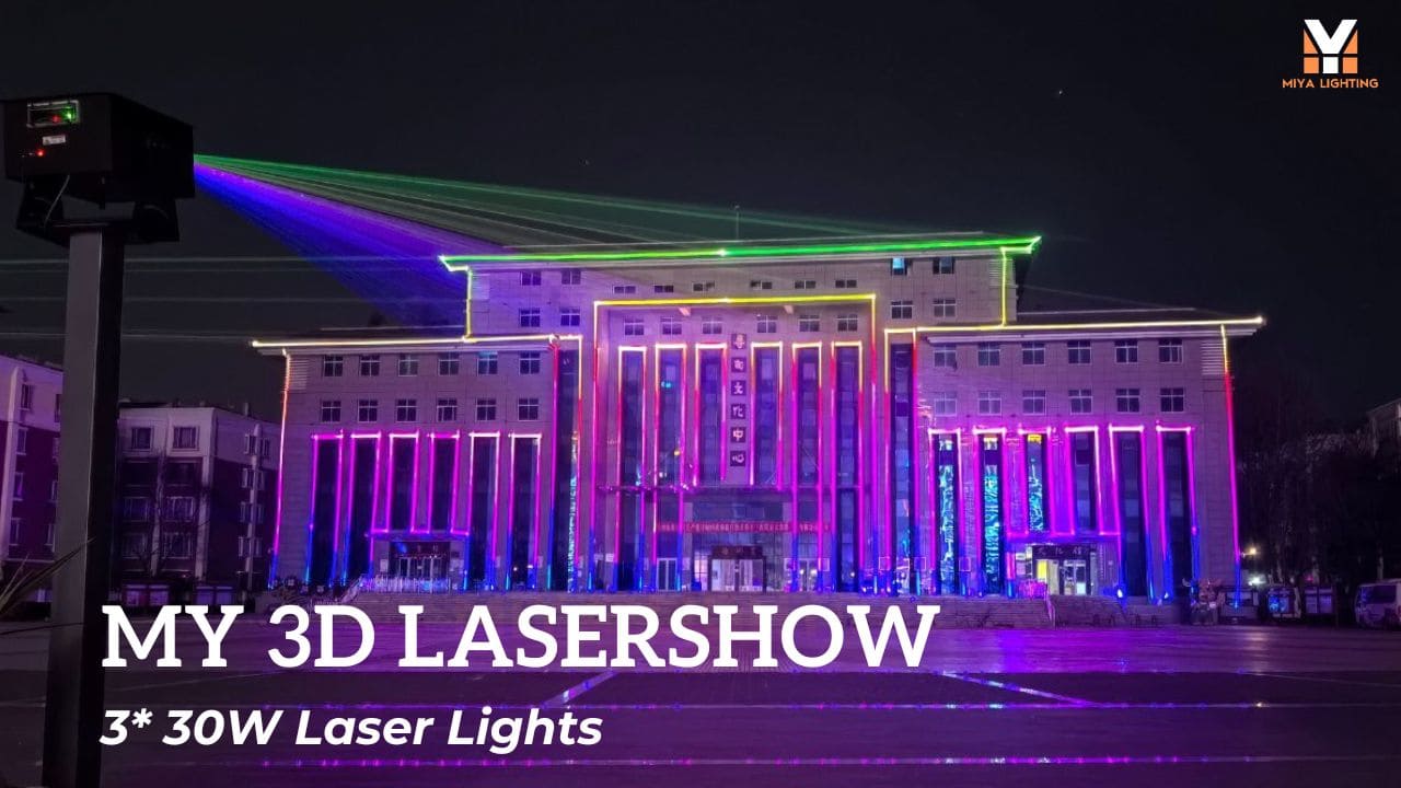 Ultimate 3D Lasershow Outdoor Projection Mapping with MIYA Laser Lights