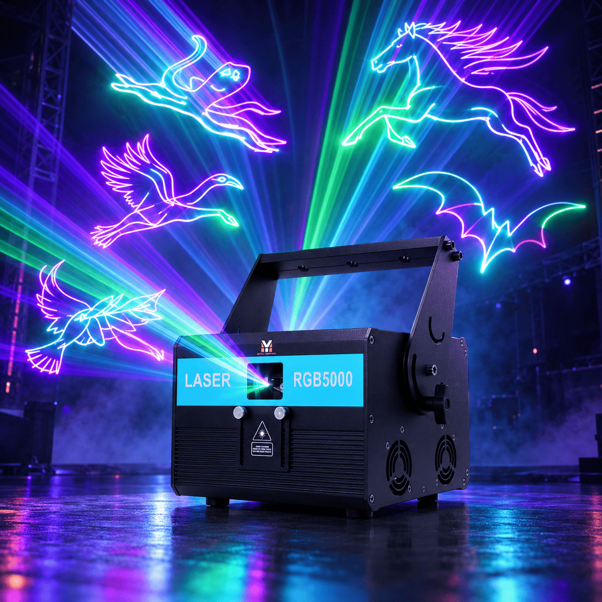 Professional 5W RGB Animation Laser Projector DMX ILDA for DJ Club Lighting