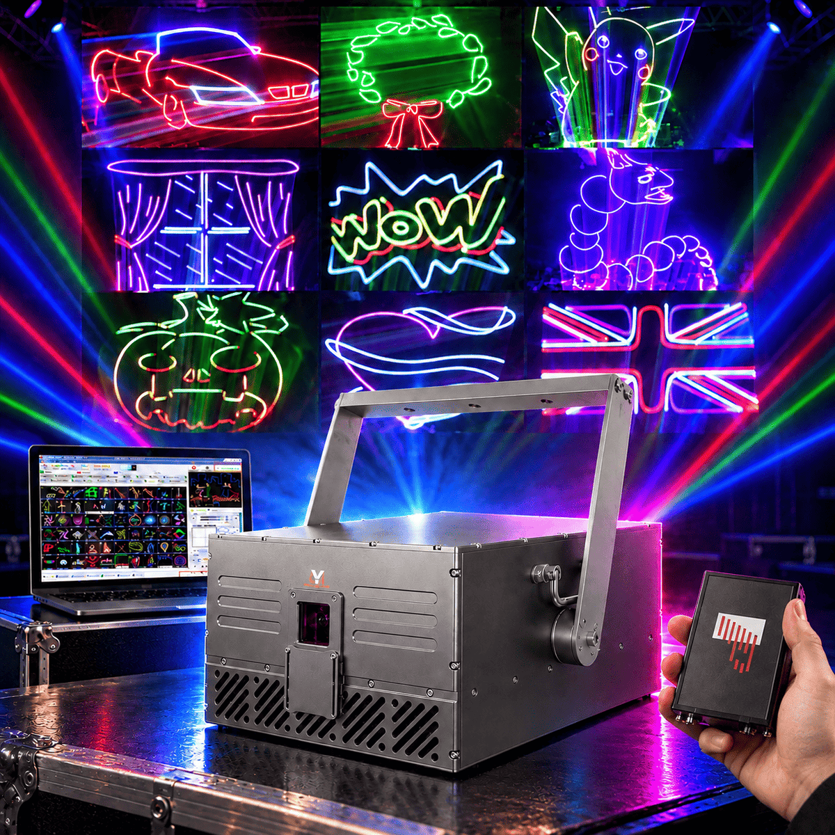 40W IP65 Professional Outdoor Laser Light Projector with Integrated FB4 for Programmable Laser Light Shows