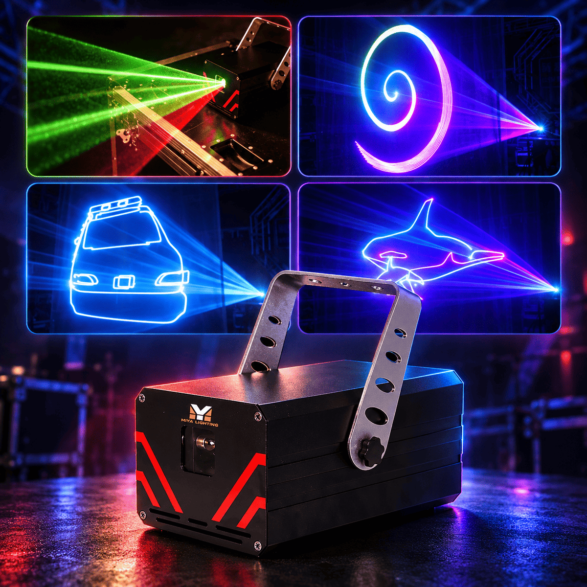 MiniCube RGB Laser Projector DMX Full Color Laser Light for Bars Events