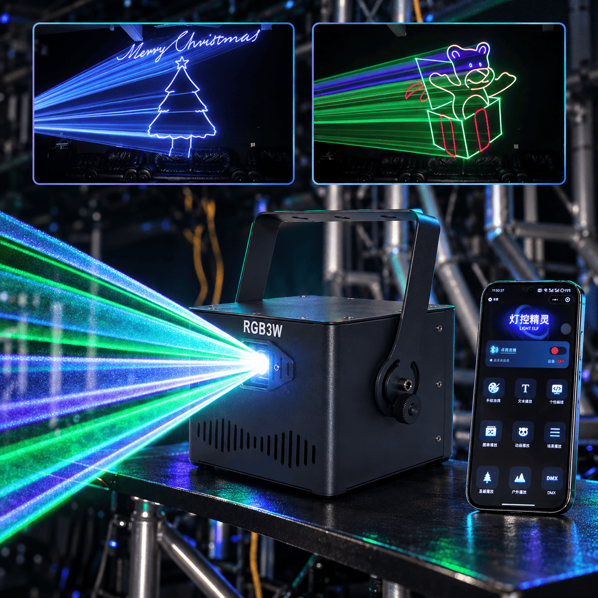 MIYA T2 1~5W RGB DMX Laser Lights Show DJ Light Projector