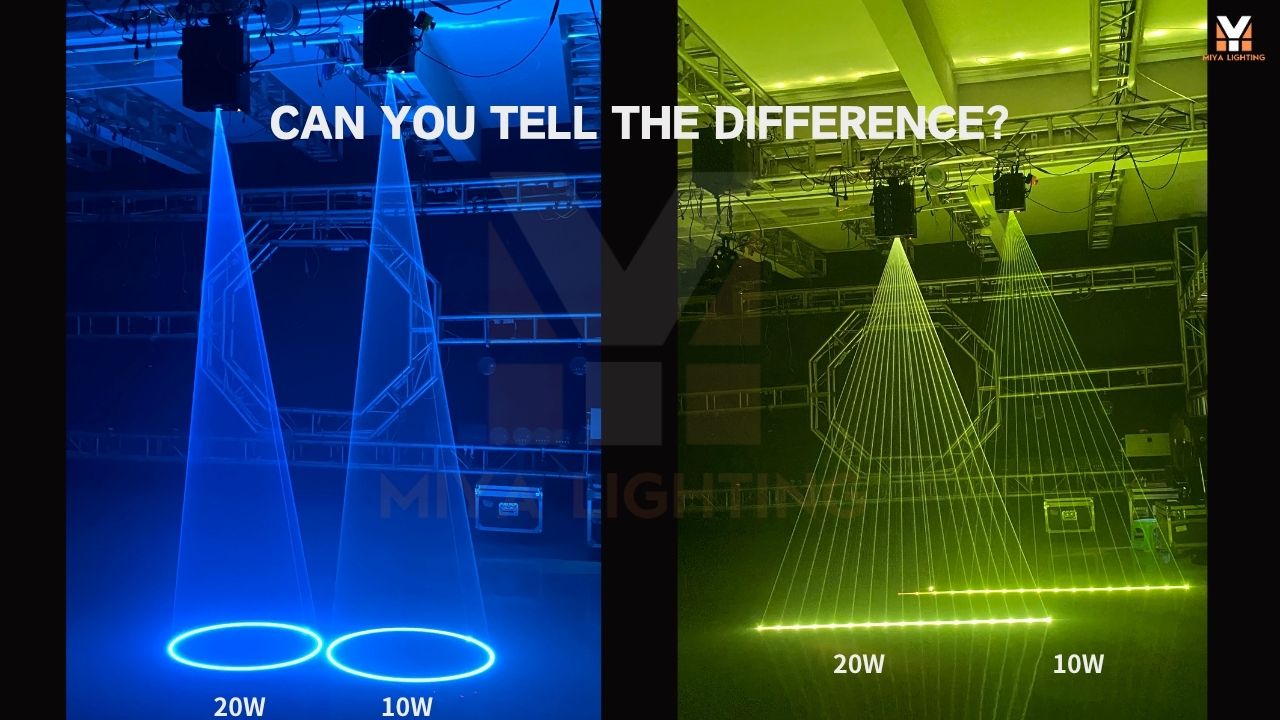 10W vs 20W Laser Brightness Comparison for Outdoor Laser Light Show