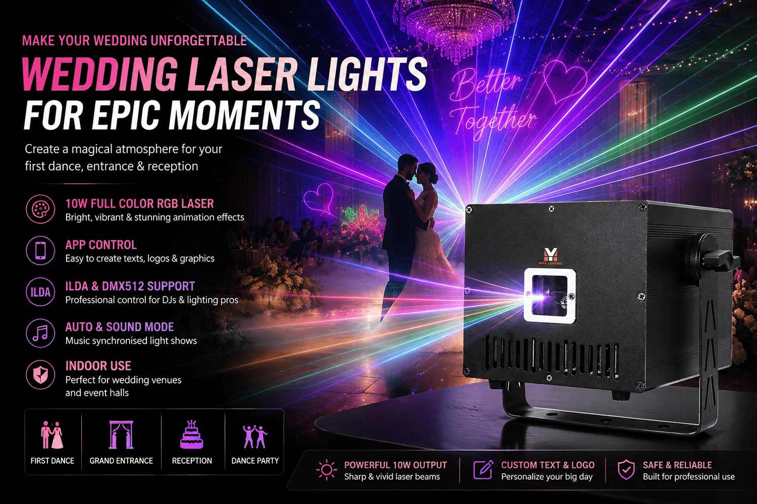 Wedding Laser Lights for a Dance Floor That Feels Unforgettable