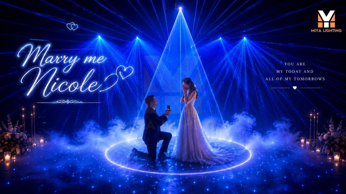 Star Projector, Laser Beam, and Fog Machine: A Dreamy Wedding Lighting