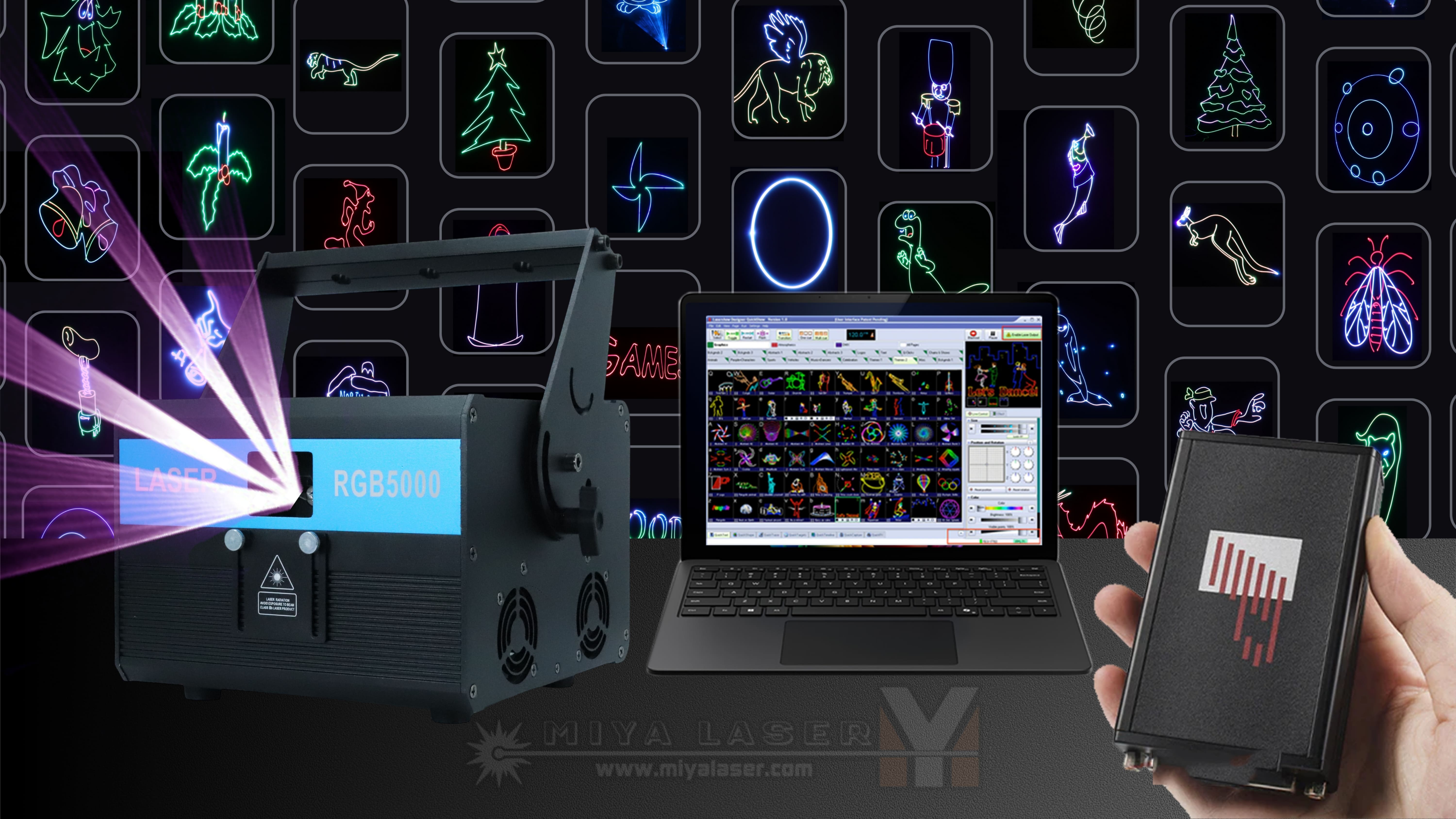 Professional 5W RGB Animation Laser Projector DMX ILDA for DJ Club Lig