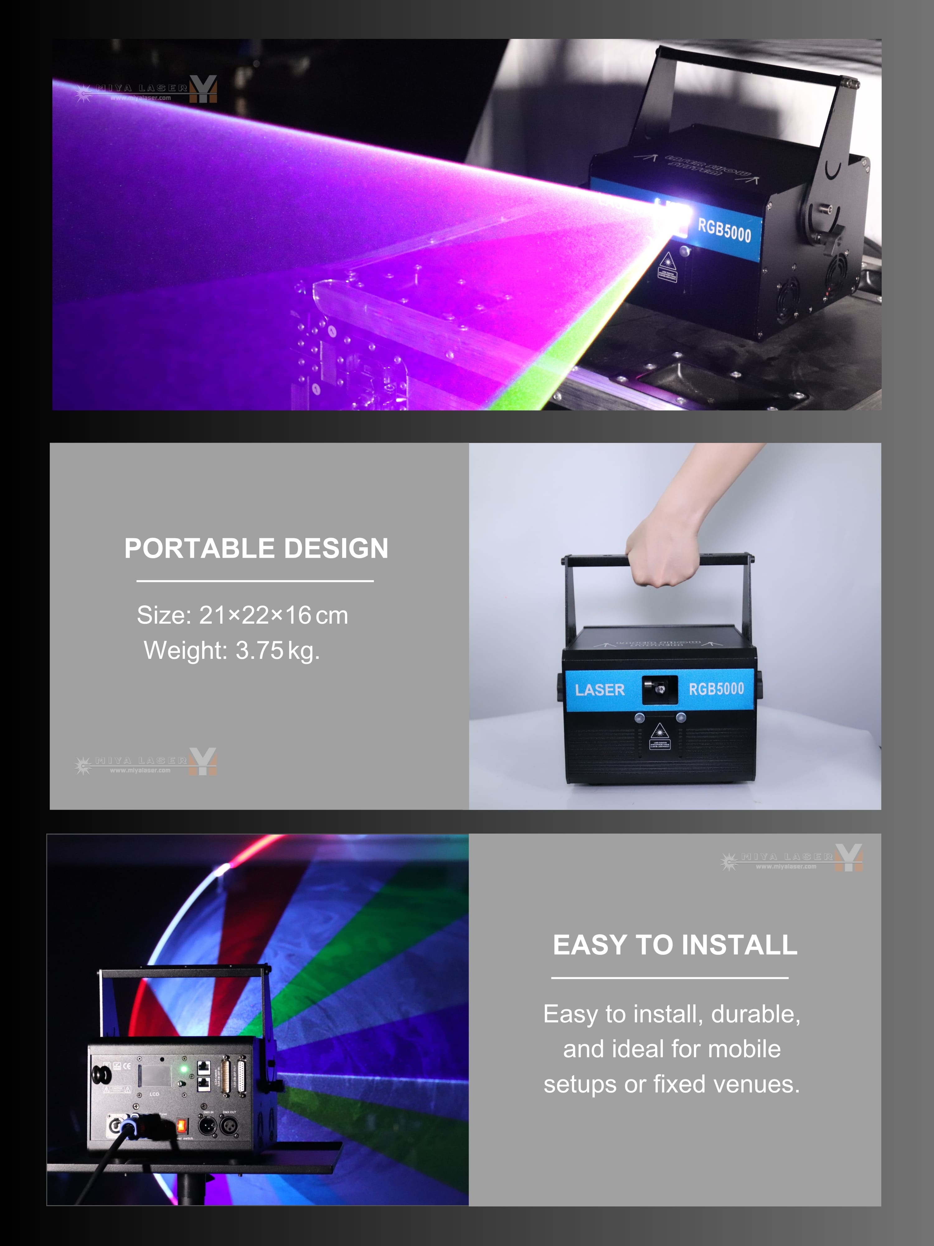 Professional 5W RGB Animation Laser Projector DMX ILDA for DJ Club Lig