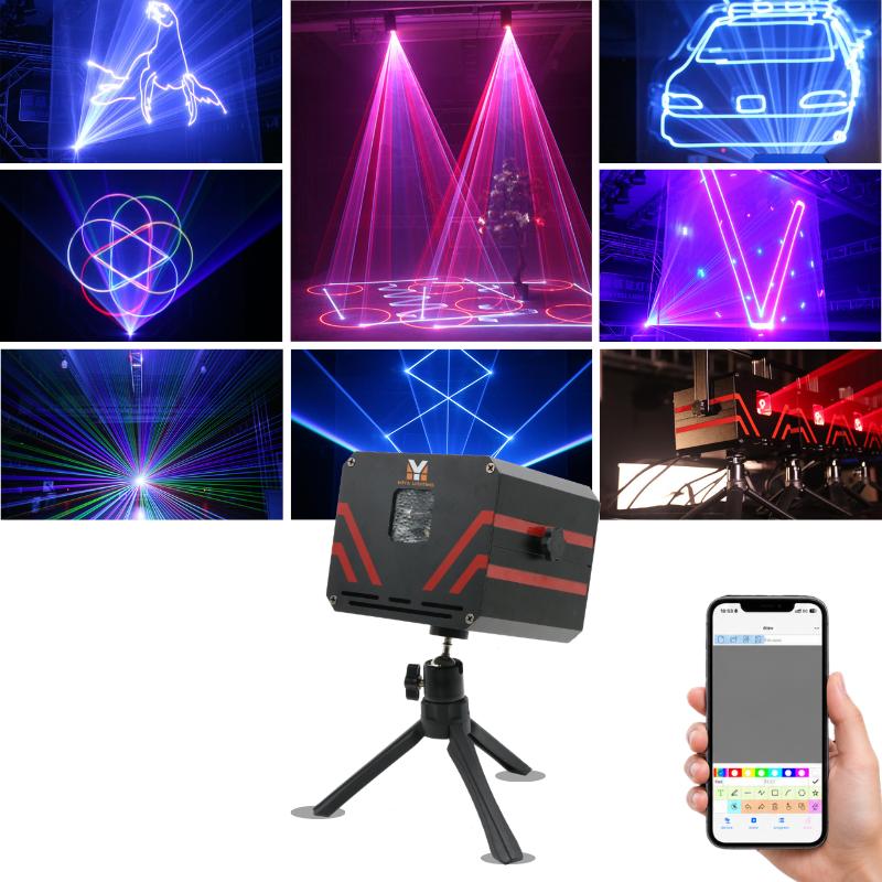 Mini Portable RGB Animation Laser Stage Lighting Projector with App Control